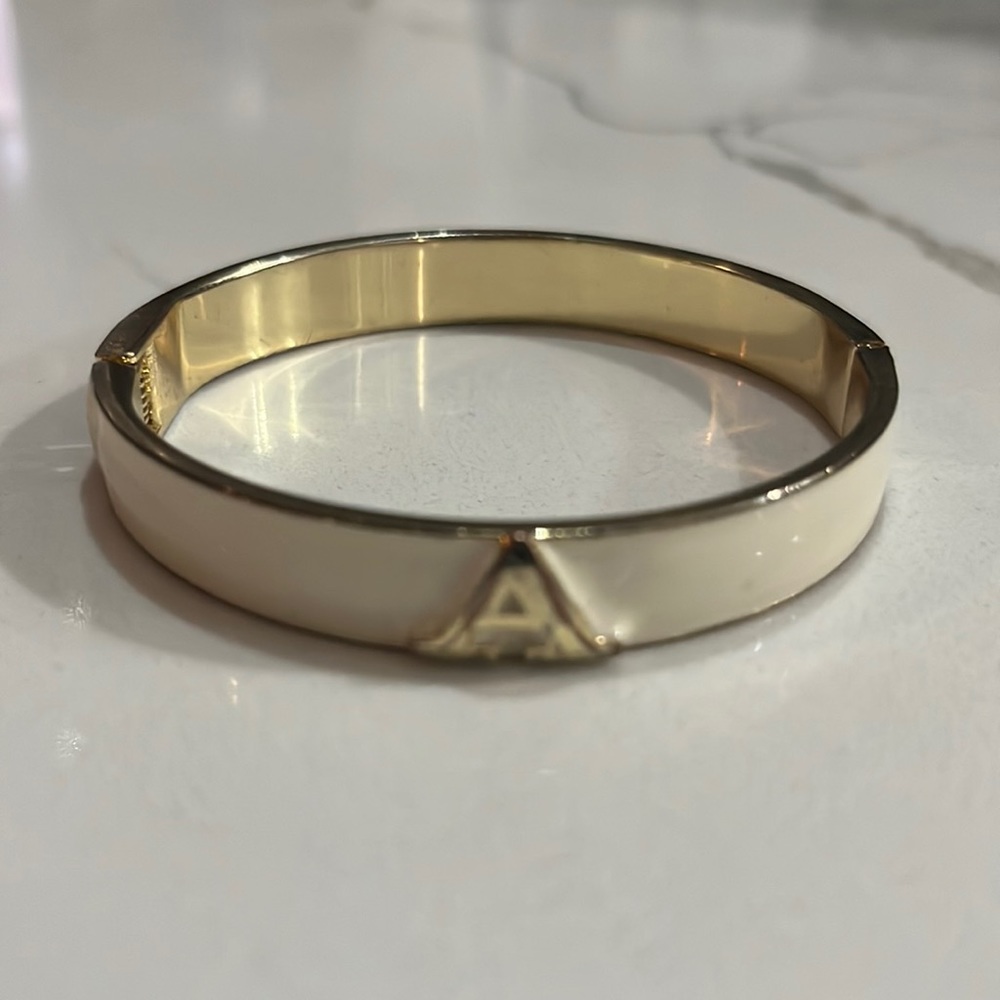 EUC Loft “A” initial enamel bracelet